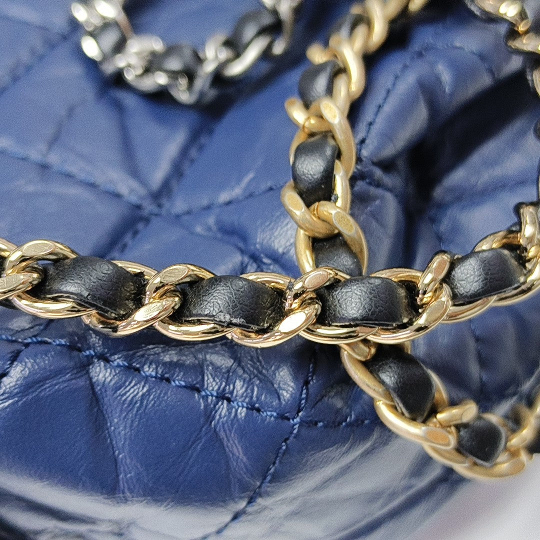 GABRIELLE Small Quilted Calfskin Blue