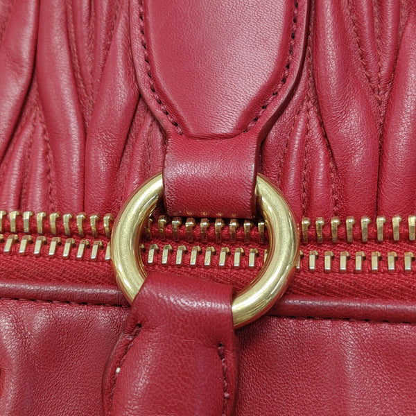 Avenue Quilted Lambskin Red