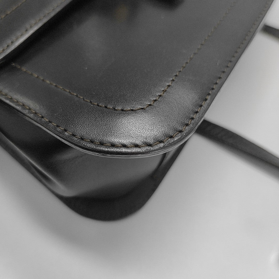 Calfskin Top Handle Bag Black