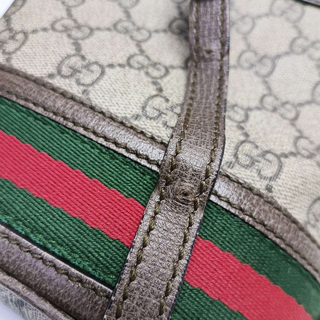 Ophidia Mini Monogram Coated Canvas Beige