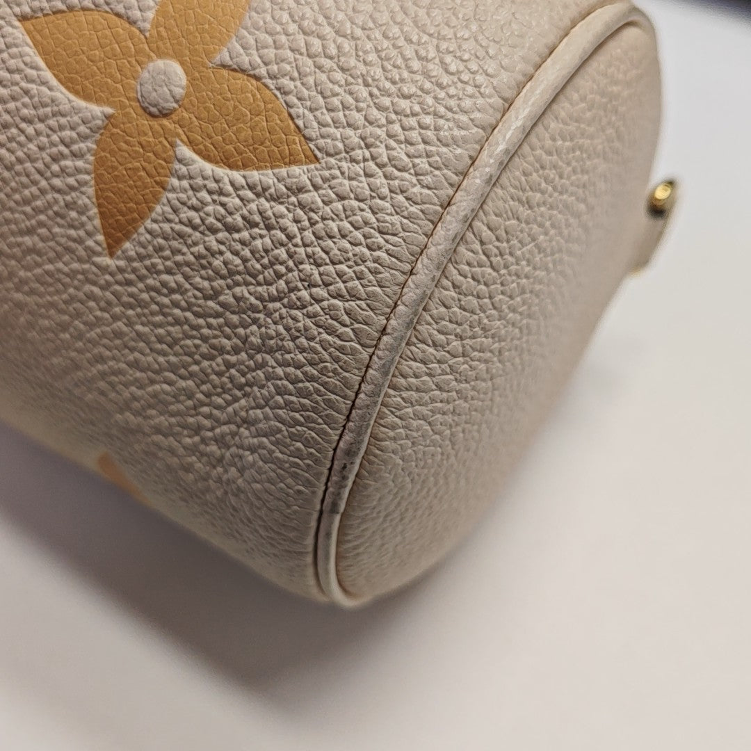 PAPILLON BB Monogram Calfskin Beige