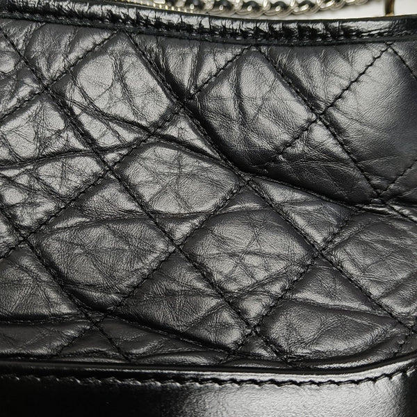 GABRIELLE Small Quilted Calfskin Black