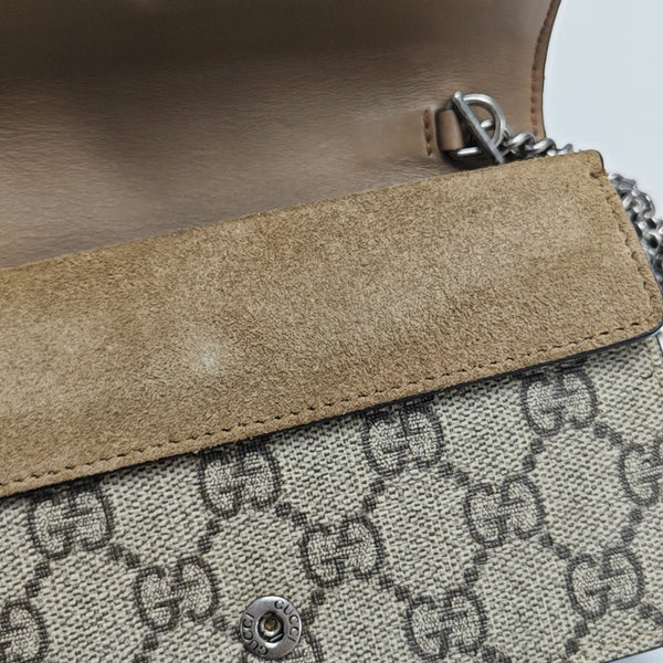 Dionysus Super Mini Monogram Coated Canvas Beige