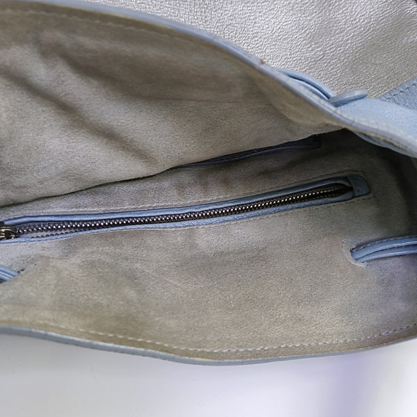 Calfskin Top Handle Bag Silver