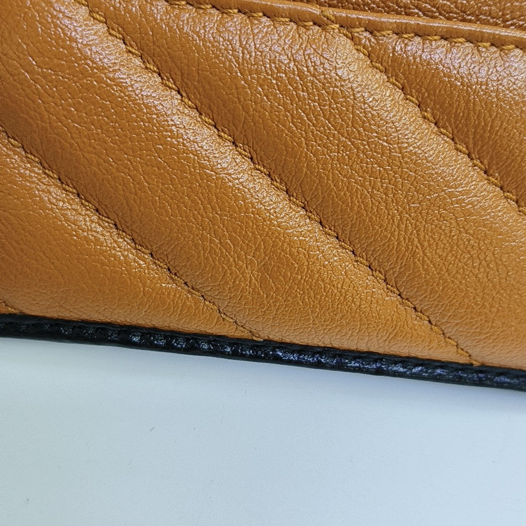 GG Marmont Mini Quilted Calfskin Brown Wallet