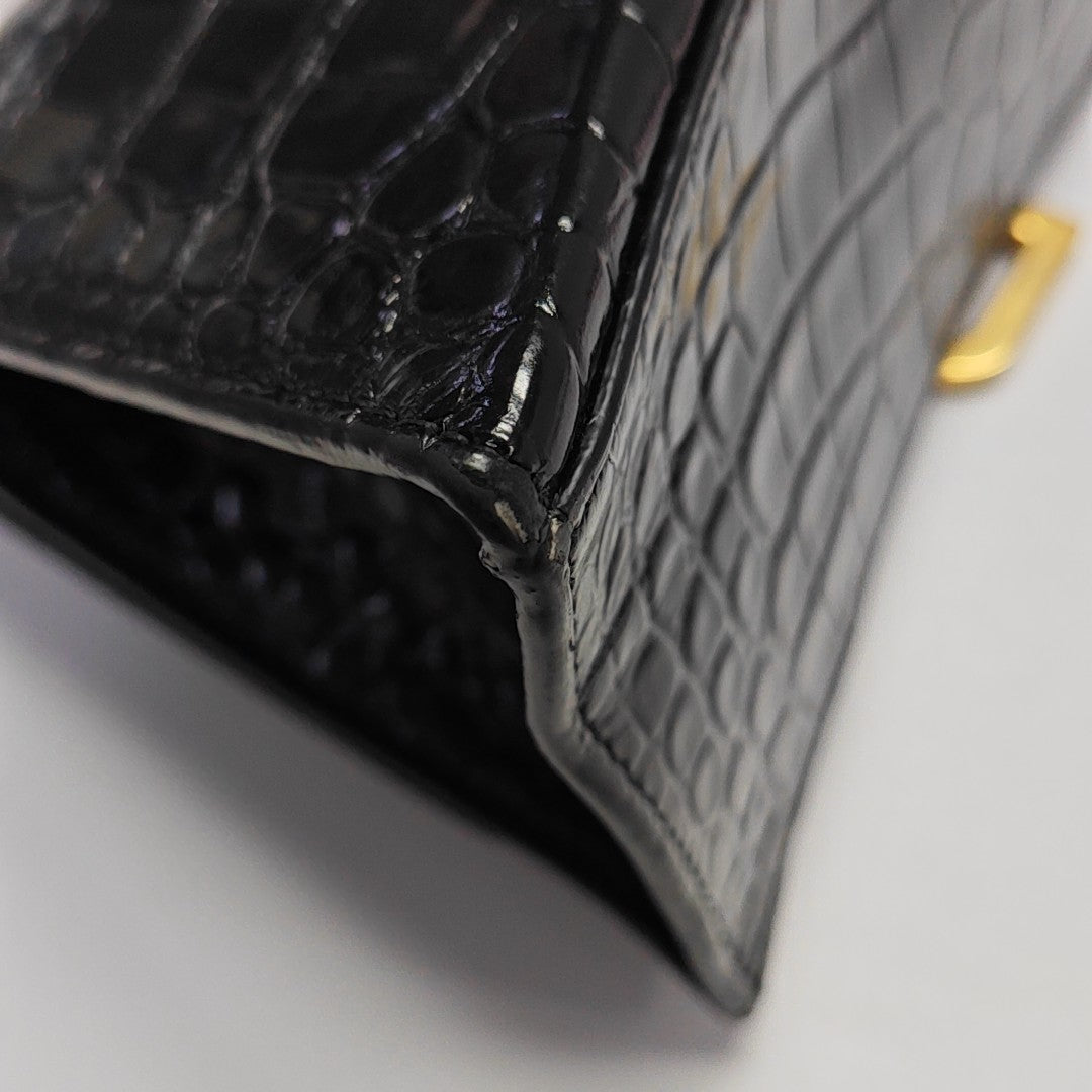 Hourglass Small Calfskin Black