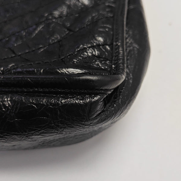 NIKI Medium Chevron Calfskin Black