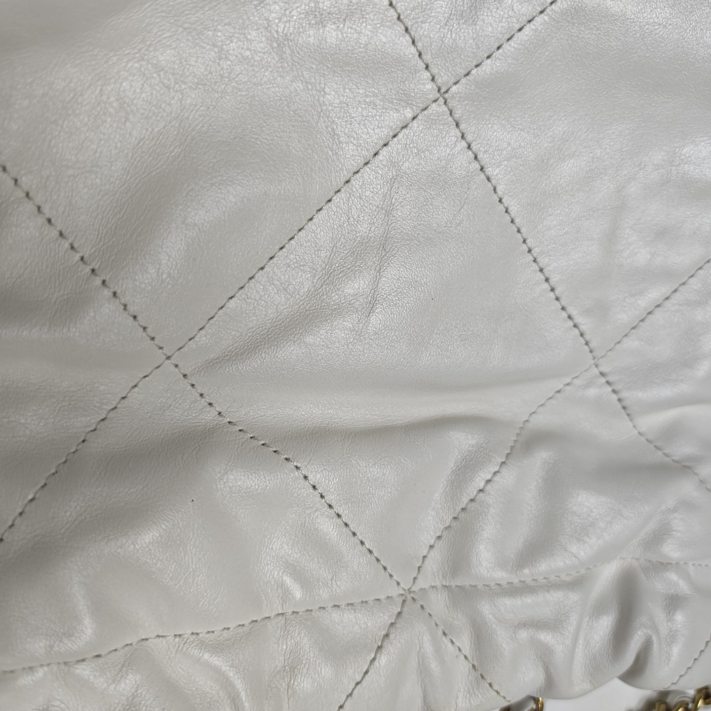 CHANEL 22 Mini Quilted Calfskin White