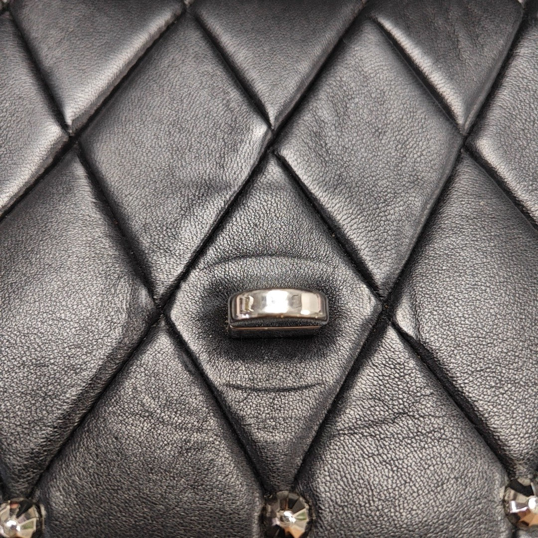 Quilted Lambskin Shoulder Bag Black