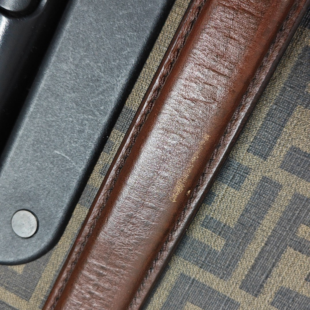 Coated Canvas Luggage Brown