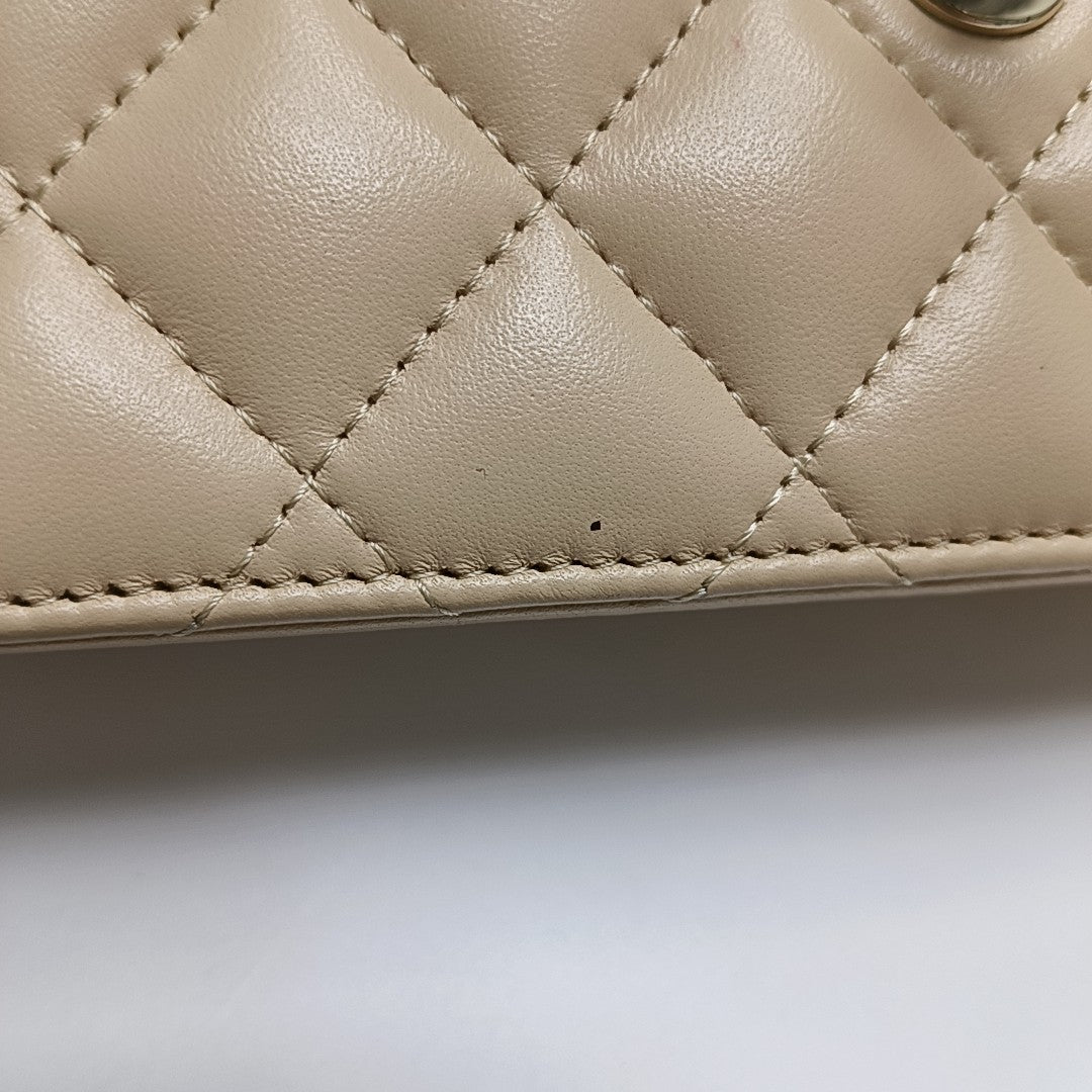 WOC Quilted Lambskin Beige