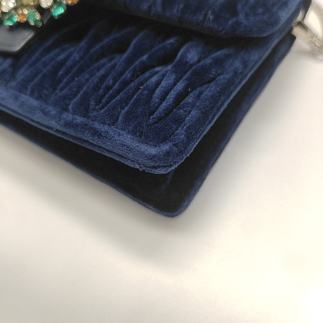 Velvet Shoulder Bag Blue