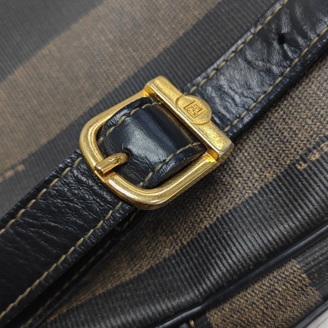 Coated Canvas Shoulder Bag Black