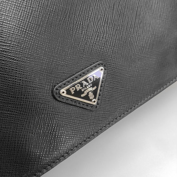 Saffiano Calfskin Clutch Black