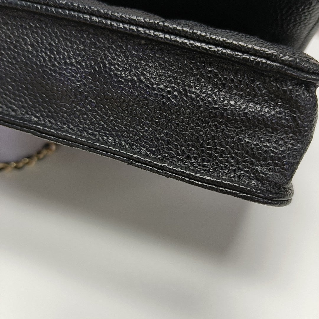WOC Quilted Grained Calfskin Black