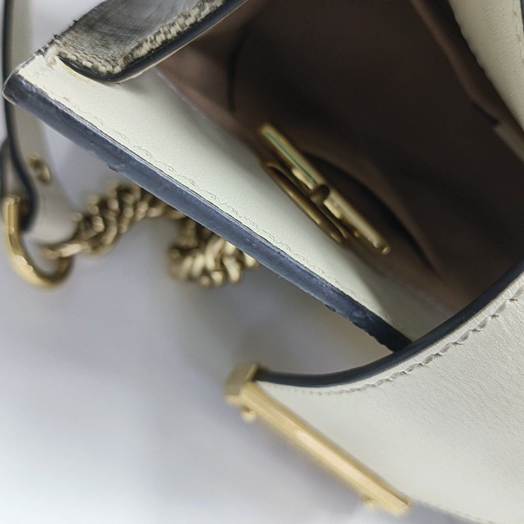 Padlock Small Monogram Coated Canvas Beige