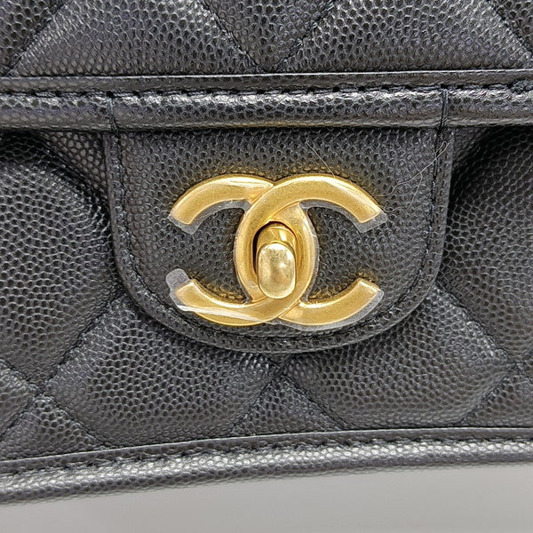 Quilted Grained Calfskin Black