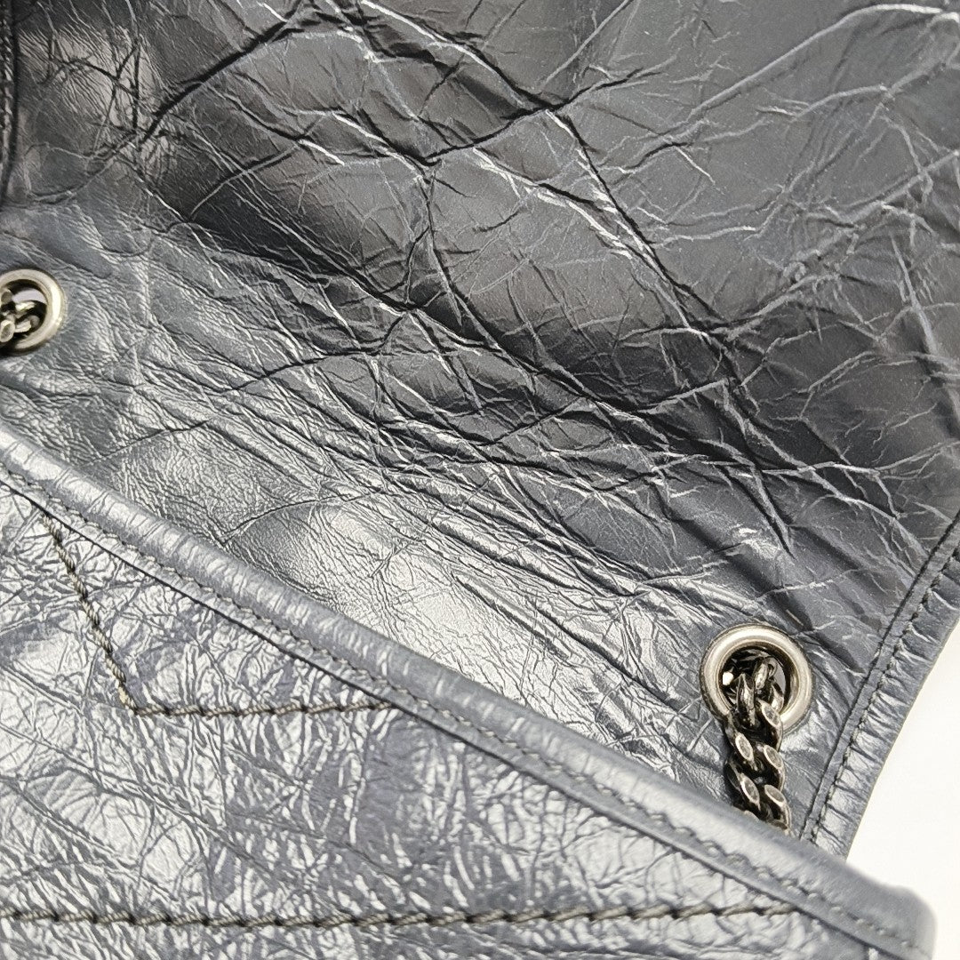 NIKI Mini Chevron Calfskin Gray