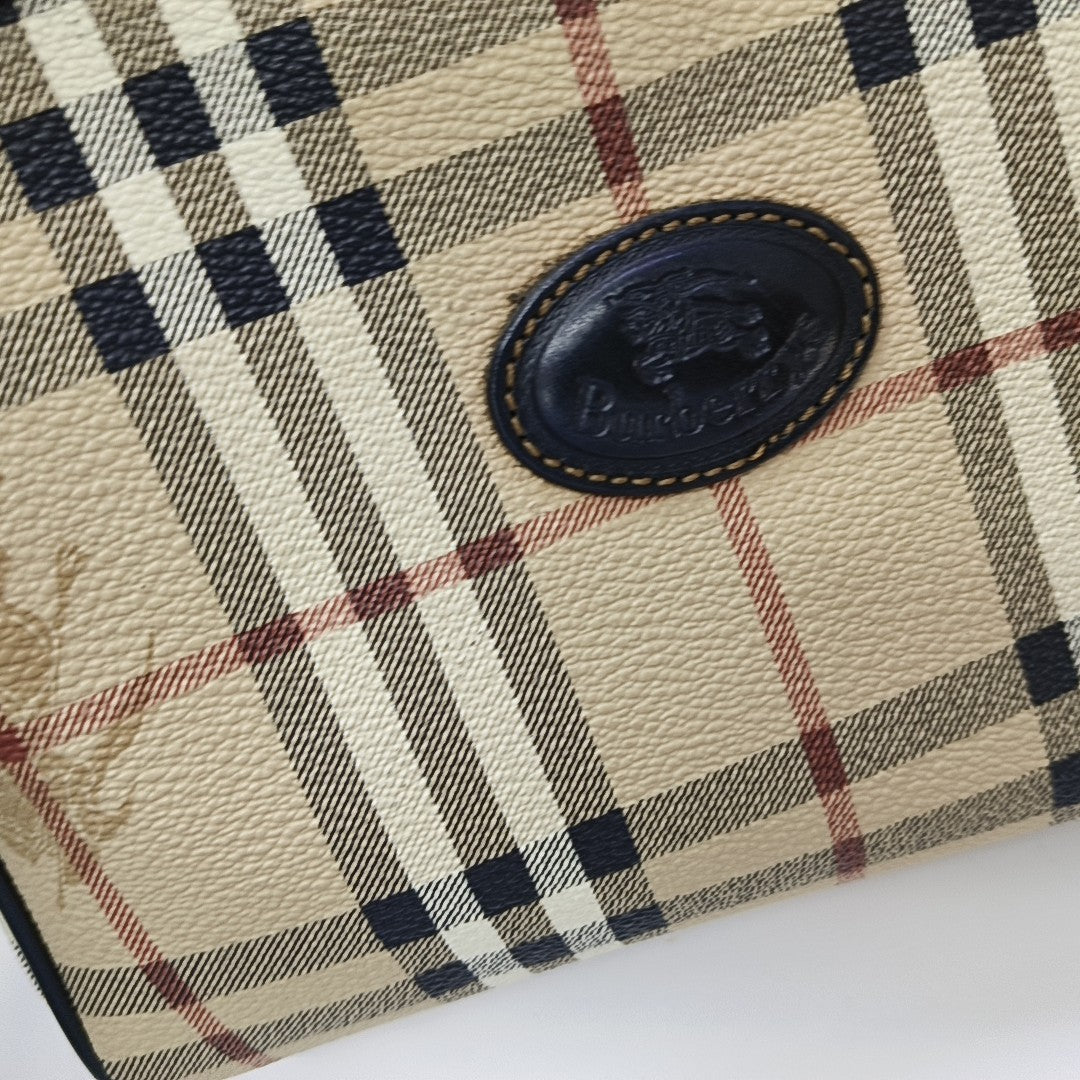 Coated Canvas Shoulder Bag Beige