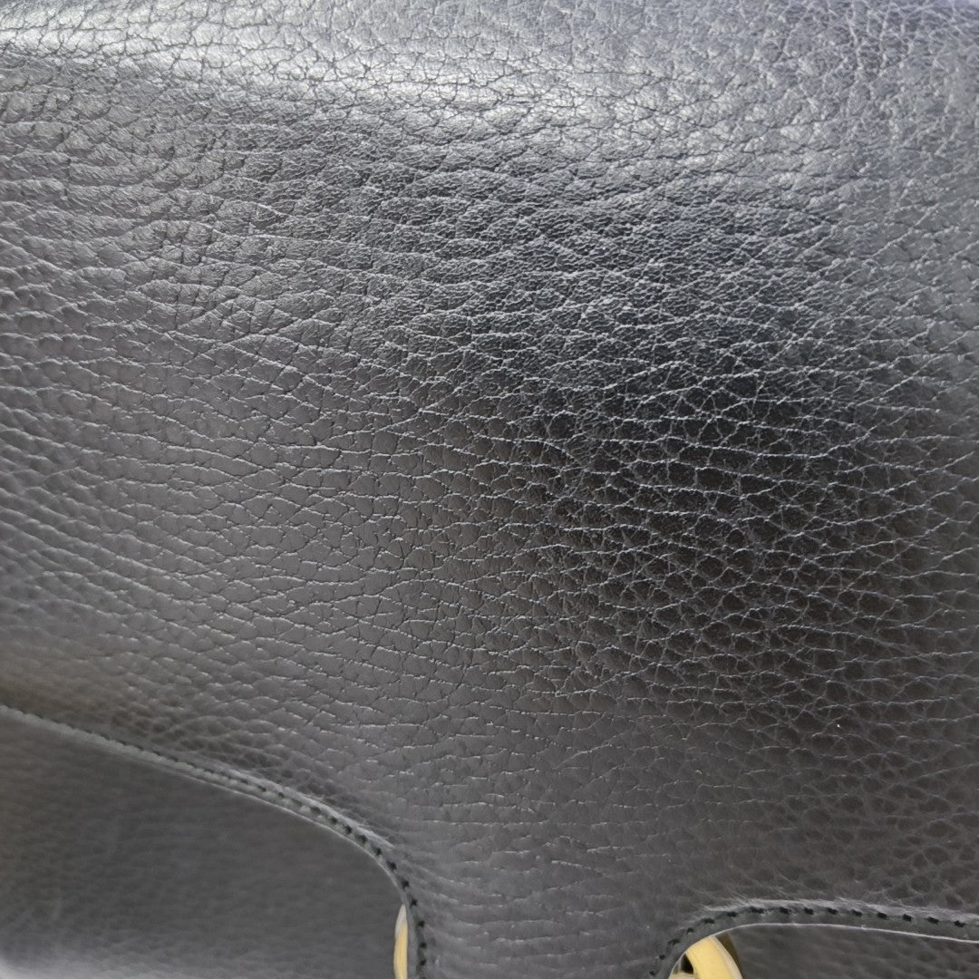 Interlocking G Large Calfskin Black