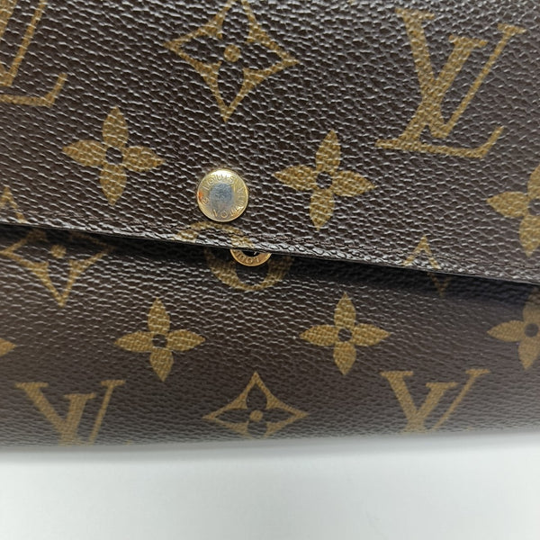PORTE MONNAIE Monogram Coated Canvas Brown Wallet