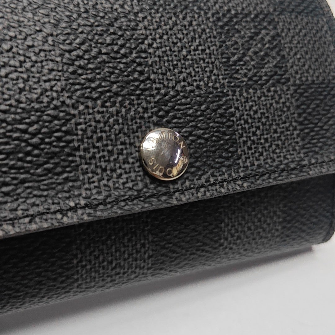Damier Graphite Coated Canvas Key Pouch Mini Gray