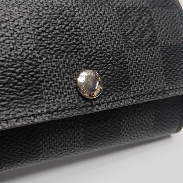 Damier Graphite Coated Canvas Key Pouch Mini Gray