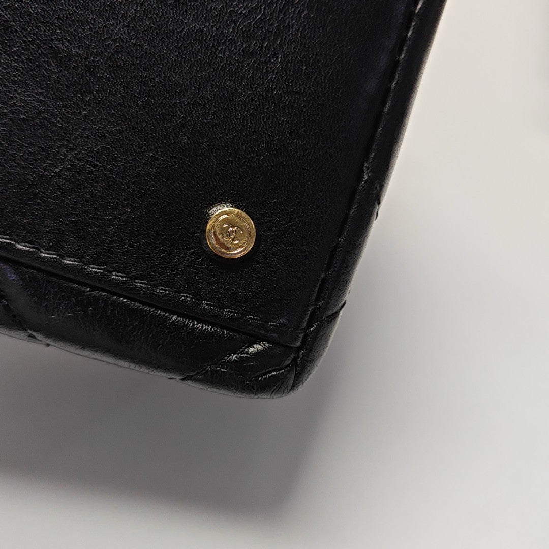 Quilted Calfskin Shoulder Bag Black