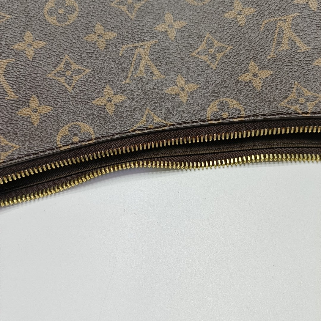 LOOP HOBO Monogram Coated Canvas Brown