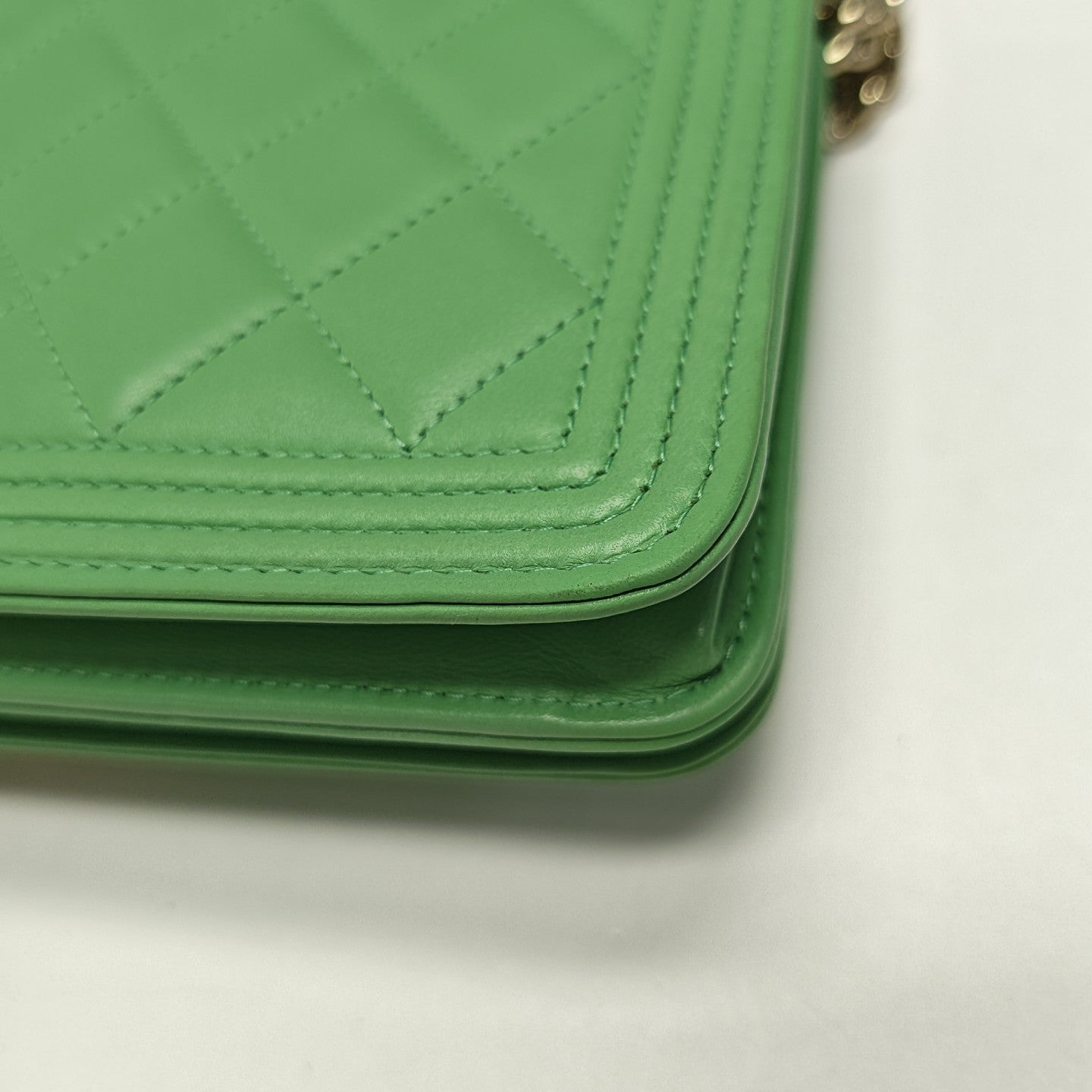 BOY CHANEL WOC Quilted Calfskin Green