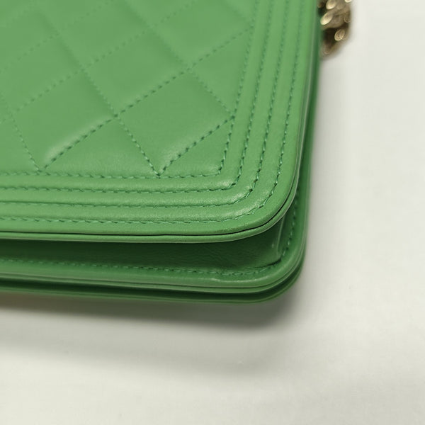 BOY CHANEL WOC Quilted Calfskin Green