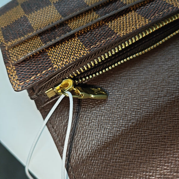 PORTE MONNAIE Damier Ebene Coated Canvas Brown