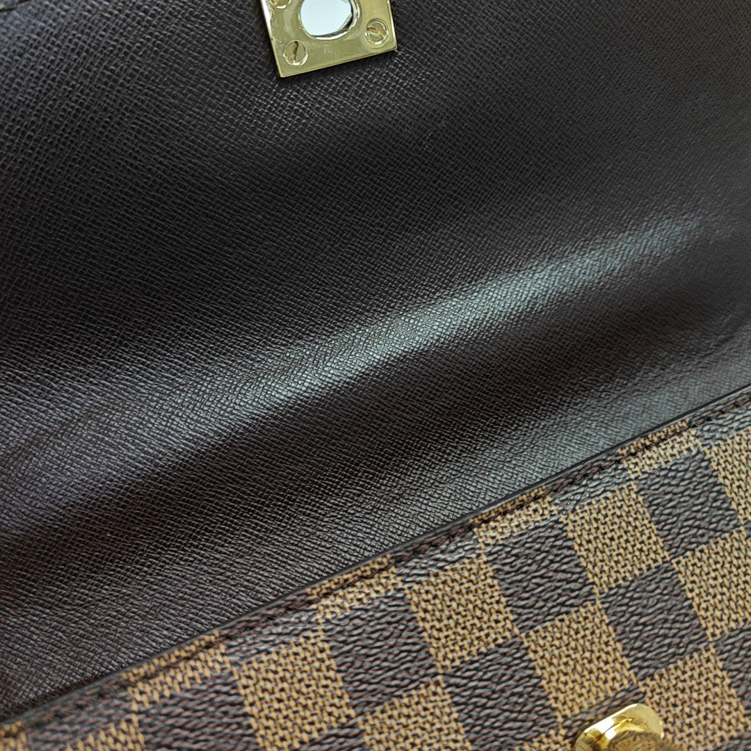 Coated Canvas Top Handle Bag Brown