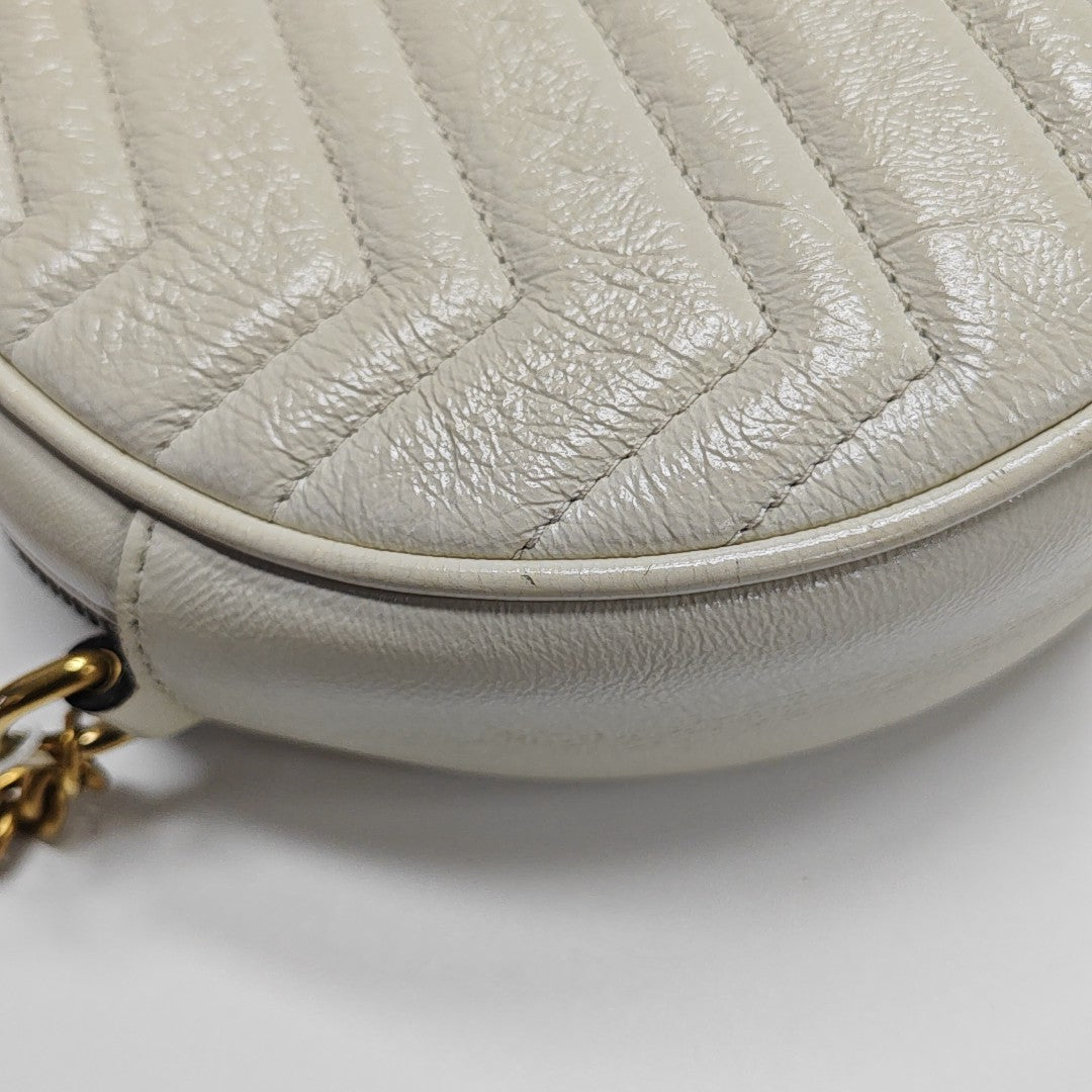 GG Marmont Mini Quilted Calfskin White