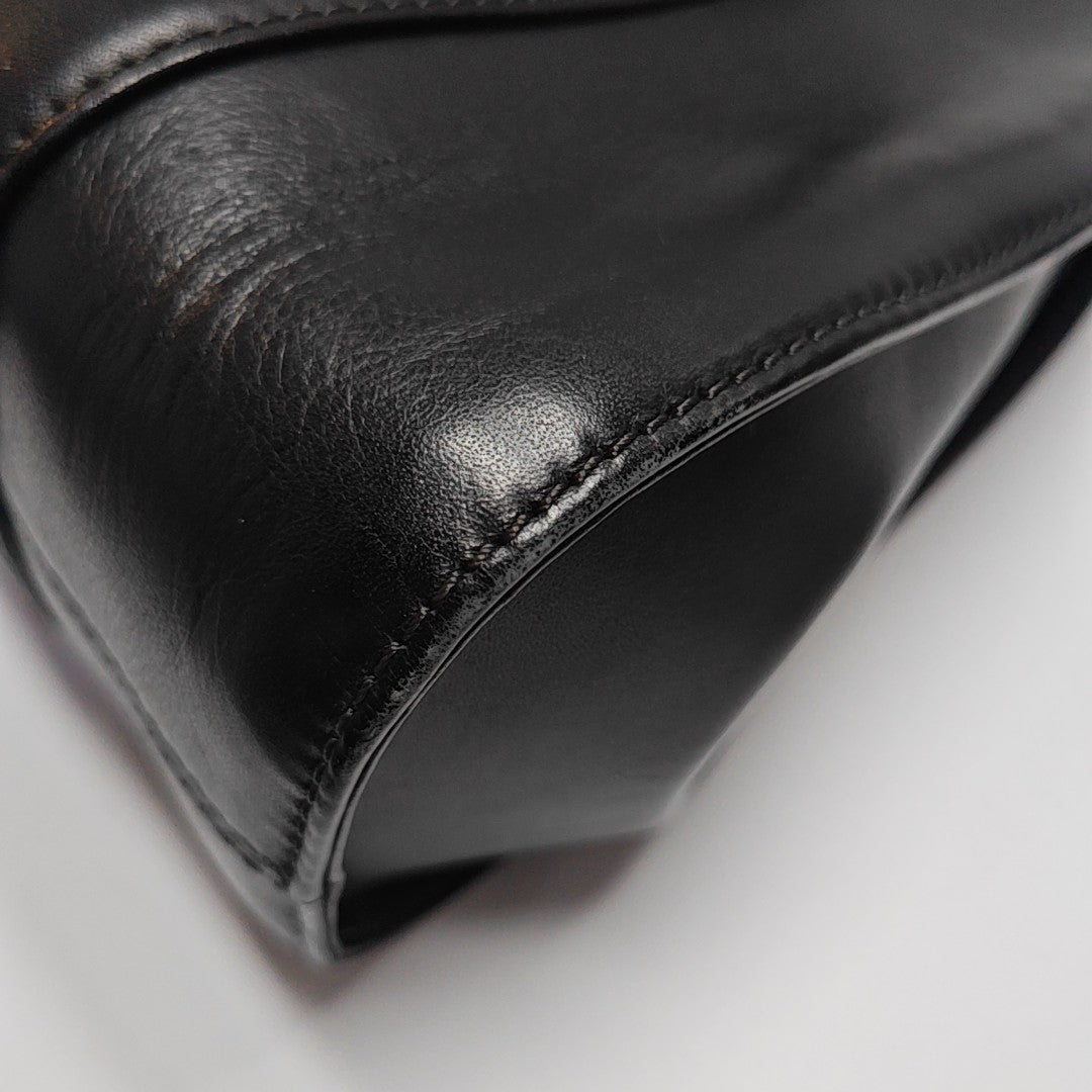 Calfskin Top Handle Bag Black