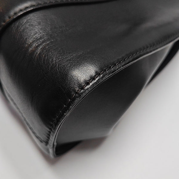 Calfskin Top Handle Bag Black