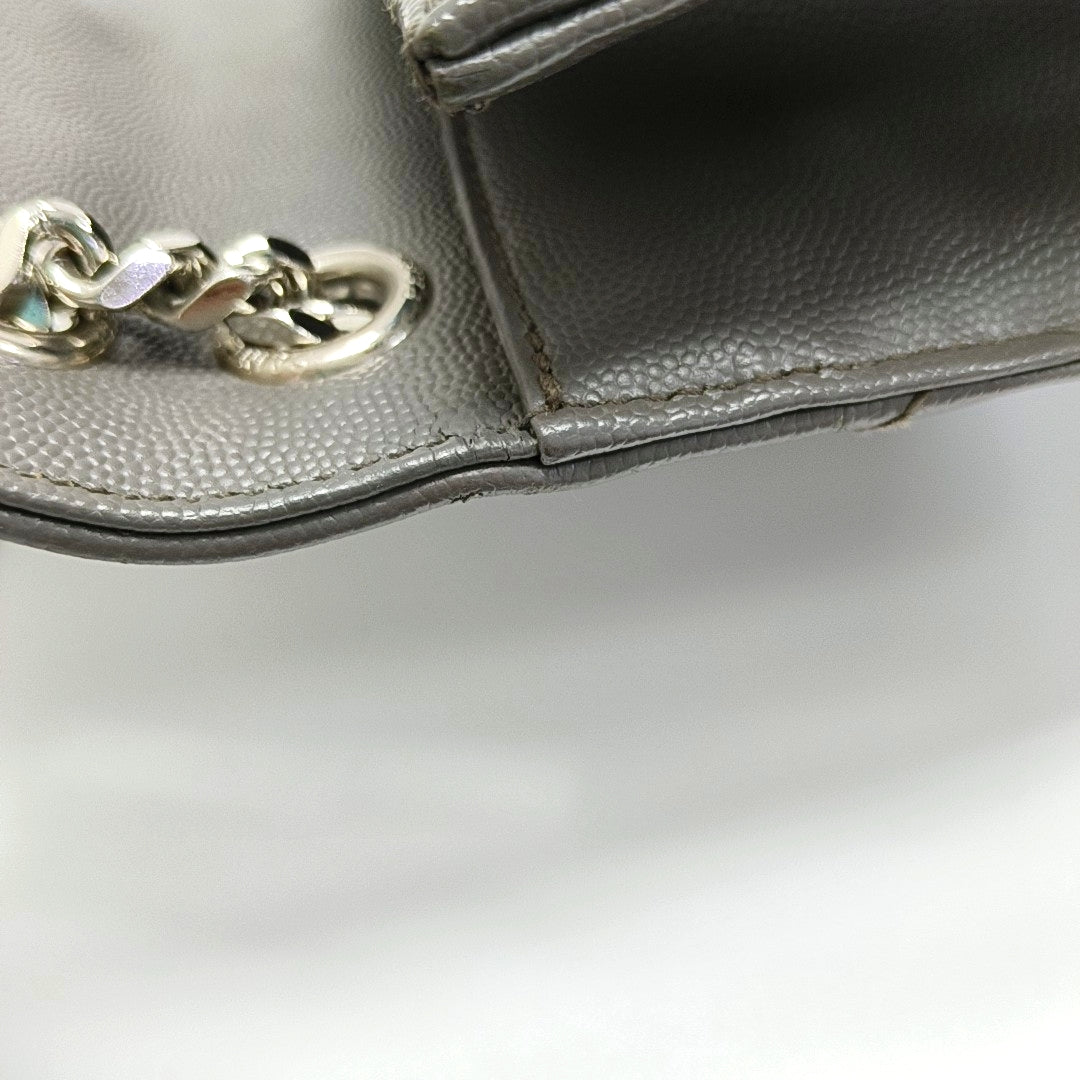 Authenticated pre-owned  ENVELOPE Medium Quilted Calfskin Gray - Shoulder Bag at Looply
