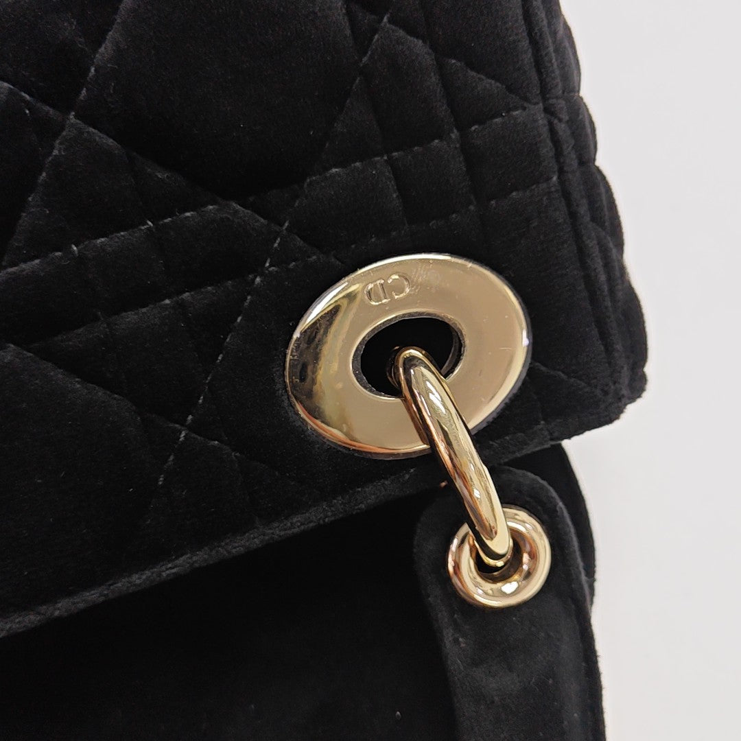 Lady Dior Mini Cannage Fabric Black