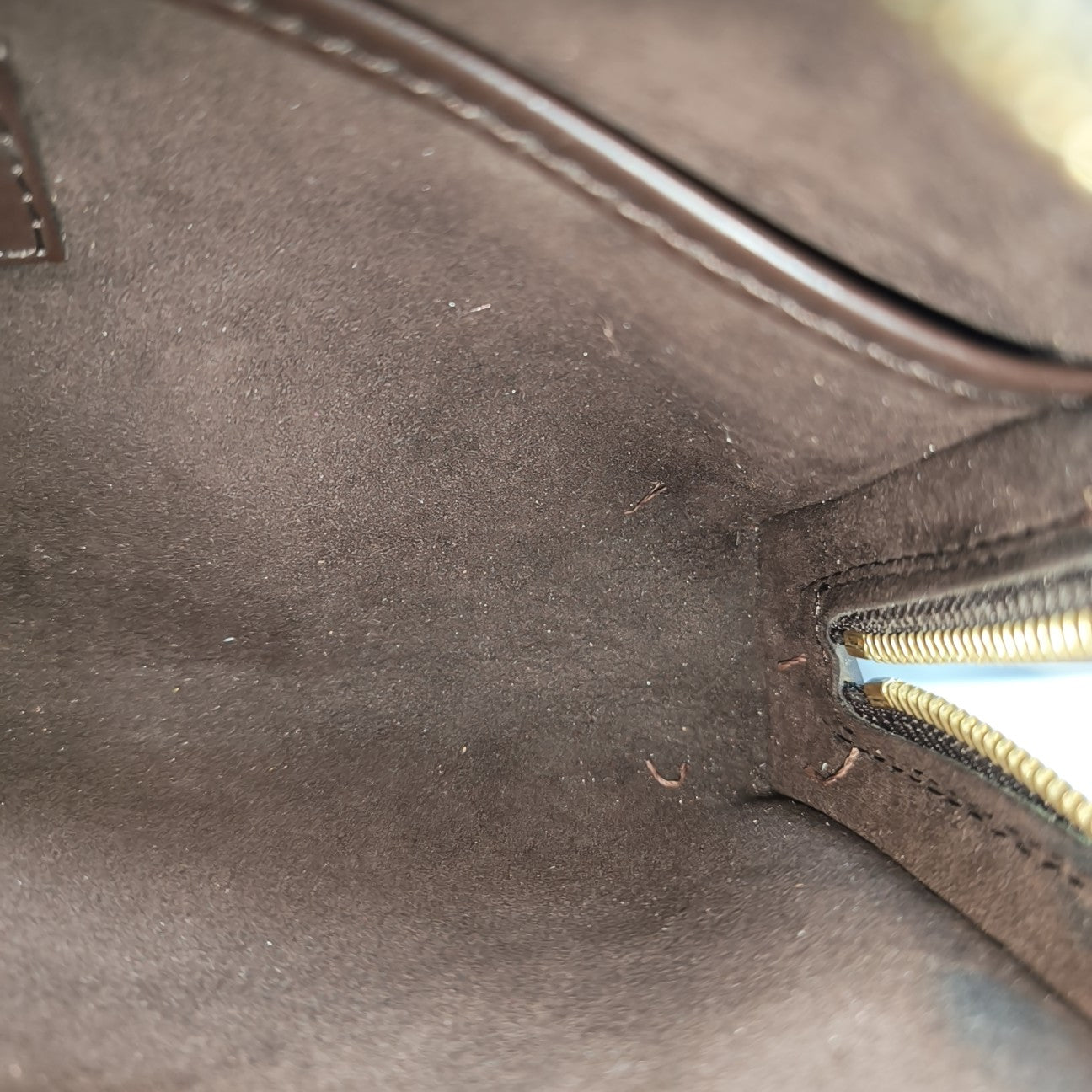 SAINT LOUIS Damier Ebene Coated Canvas Brown
