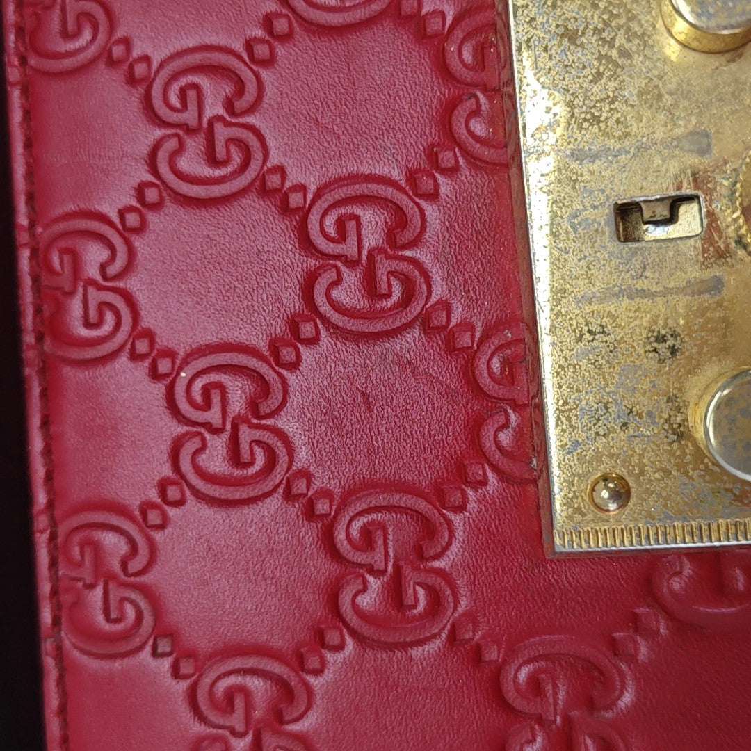 Padlock Small Monogram Calfskin Red