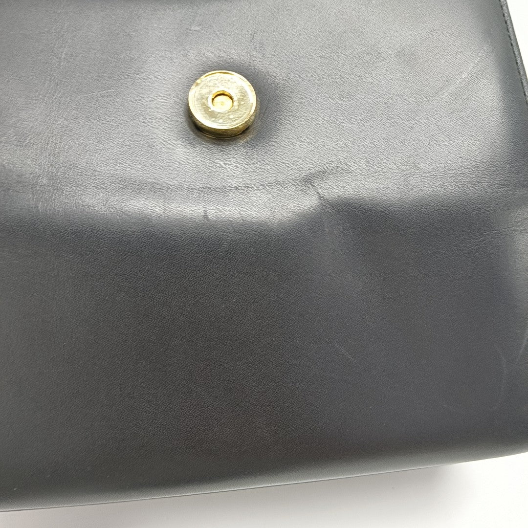 Calfskin Top Handle Bag Black