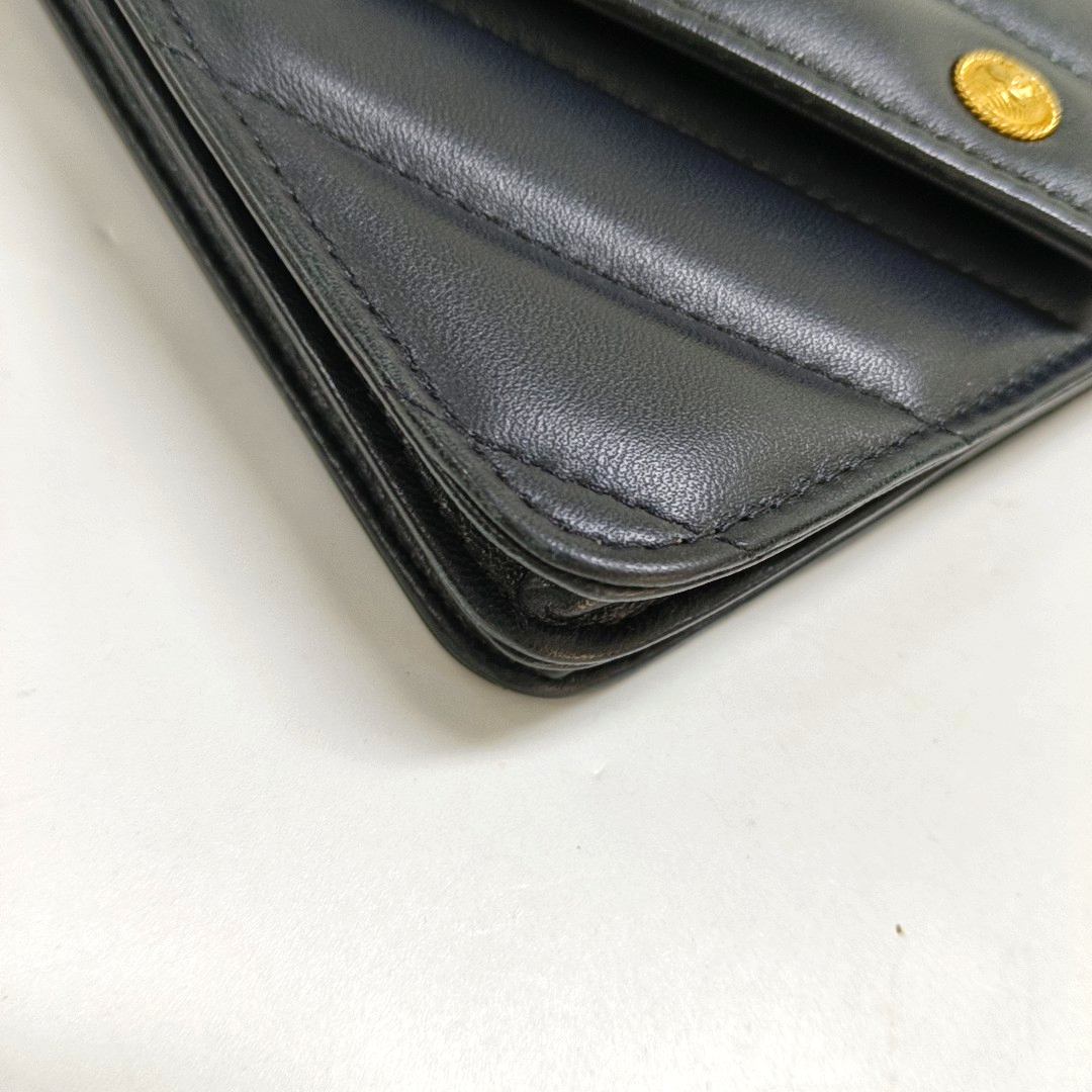 Chevron, Quilted Lambskin Black