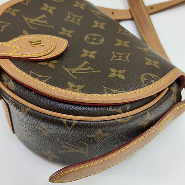 TAMBOURINE Monogram Coated Canvas Brown