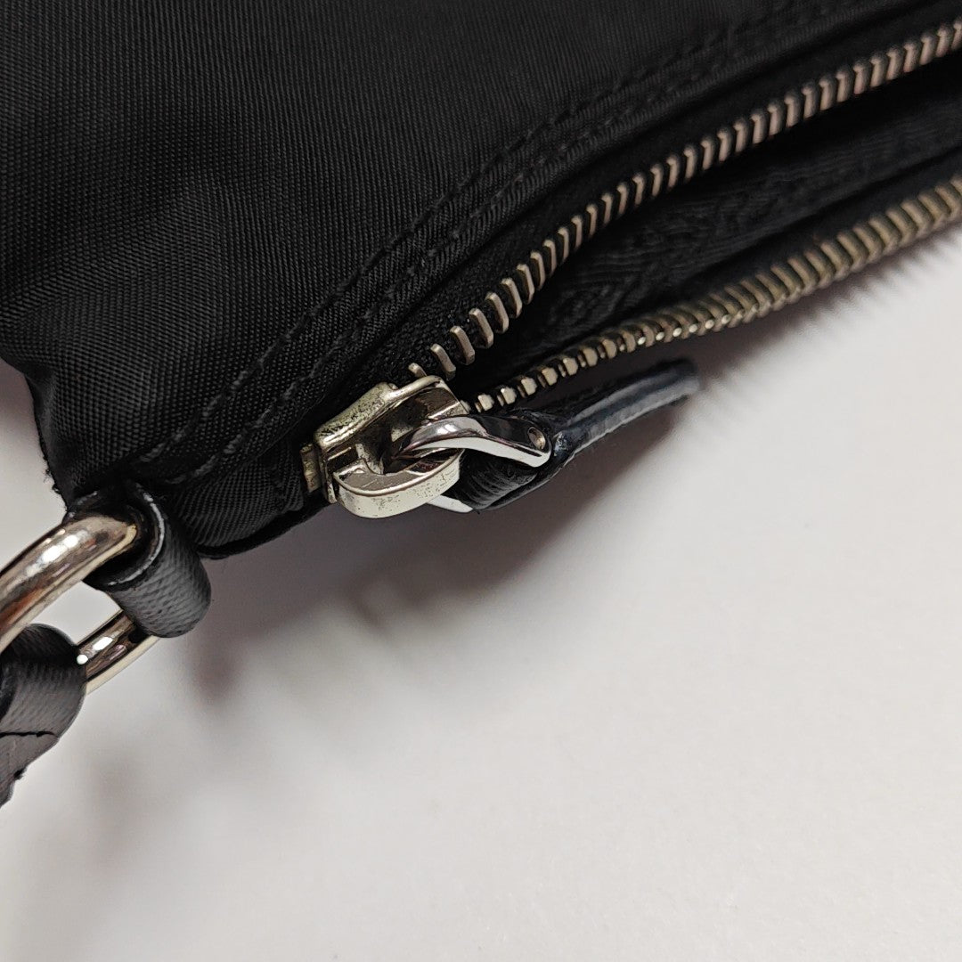 Nylon Top Handle Bag Black