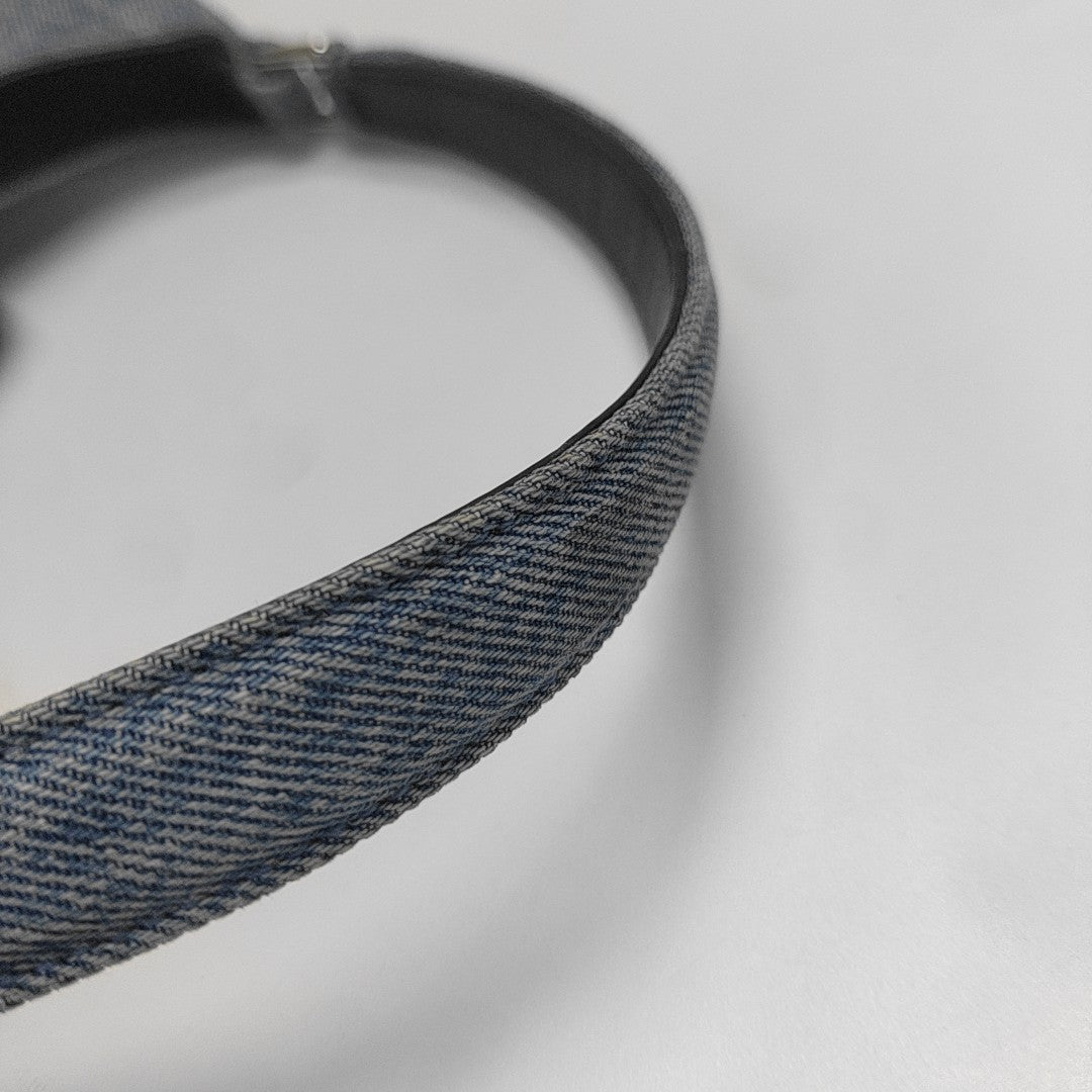 Denim Top Handle Bag Blue