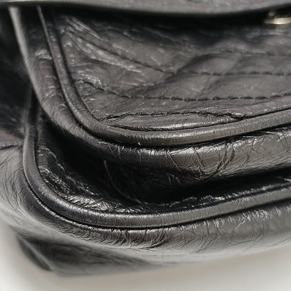 NIKI Medium Chevron Calfskin Black