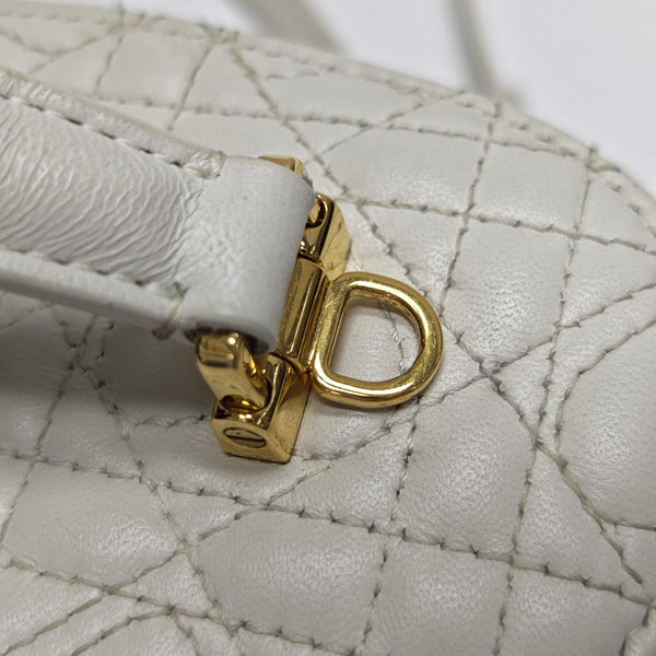 Dioramour Lady Dior Mini Cannage Lambskin White
