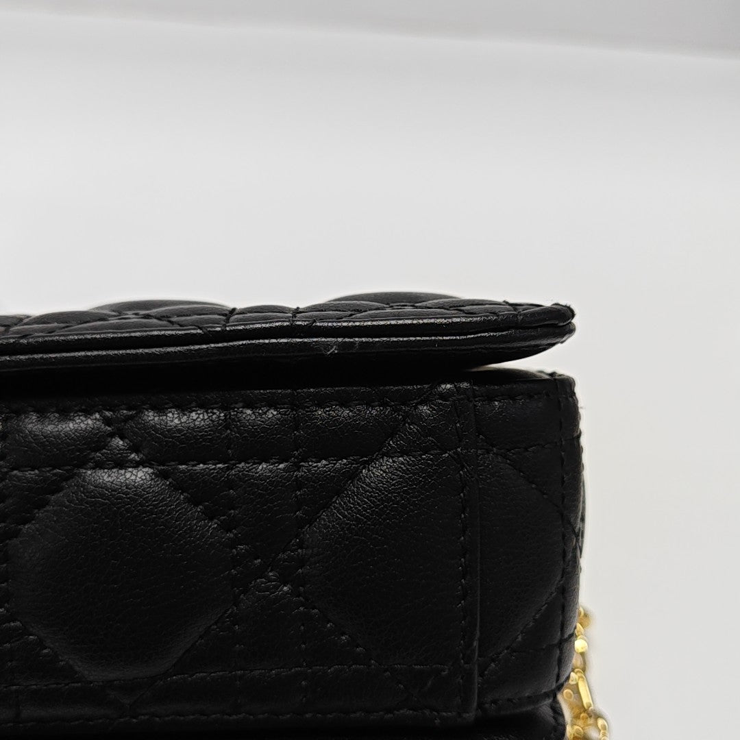 Cannage Lambskin Crossbody Bag Small Black