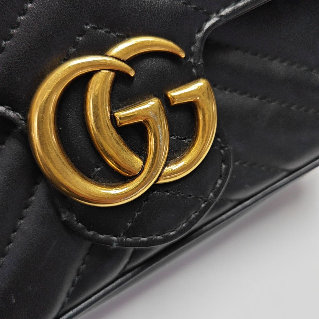 GG Marmont Mini Quilted Calfskin Black