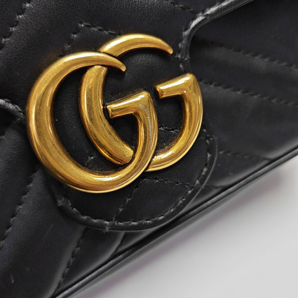 GG Marmont Mini Quilted Calfskin Black